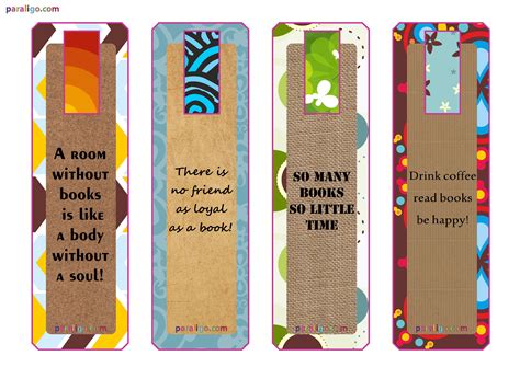 printable bookmarks paraligocom