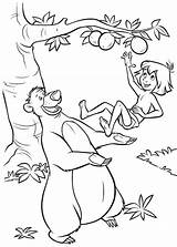 Jungle Coloring Book Pages Mowgli Baloo Disney Cartoon Throw Mogli Pick Fruit Colouring Color Clipart Sheets Kids Clip Books Library sketch template