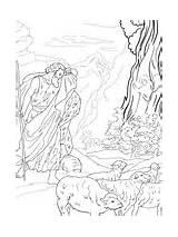 Moses Coloring Bush God Burning Speaks Pages Canaan Printable Drawing Spies Moises Para Colorear Zarza La Egyptian Supercoloring Kills Color sketch template