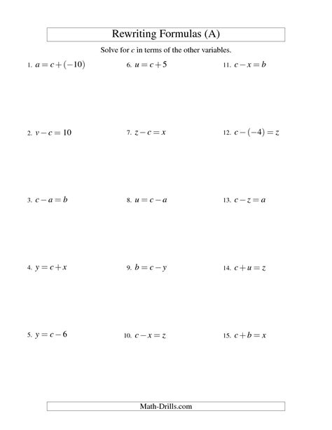 solving  step equations addition  subtraction worksheet