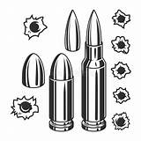 Bullet Bullets Vector Clipart Gun Illustration Holes Vintage Set Monochrome Template Clipground Cliparts Stock Lightbox Create Preview Isolated Style sketch template