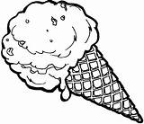 Coloring Dessert Pages Waffle Cone Kids Food sketch template