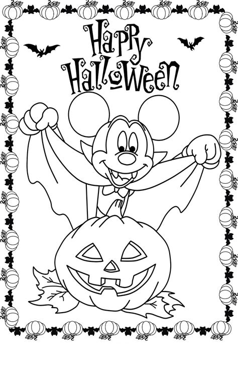 mickey mouse jack  lantern halloween coloring pages halloween