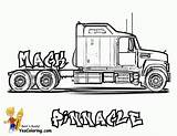 Trucks Wheeler Rig Yescoloring Mack Kenworth Fortable Vicoms sketch template