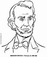 Coloring Lincoln Abraham Presidents Pages President Print sketch template