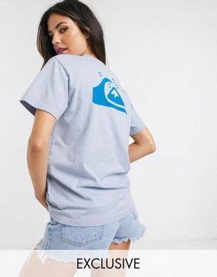 quiksilver standard  print  shirt  blue exclusive  asos asos