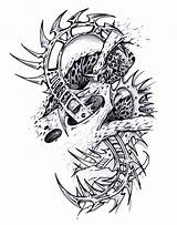 Tattoo Designs Skin Biomechanical Coloring Torn Template Stencil Tattoos Sketch Deviantart Sketches Pages Sleeve Tatuajes Shepush sketch template