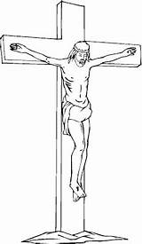 Jesus Coloring Printable Pages Crucifixion Kids Christ Christian Cross sketch template