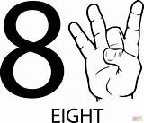 Coloring Number Eight Asl Pages Printable sketch template