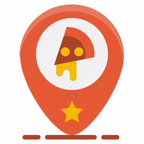Food Gps Location Map Pin Pizza Restaurant Icon