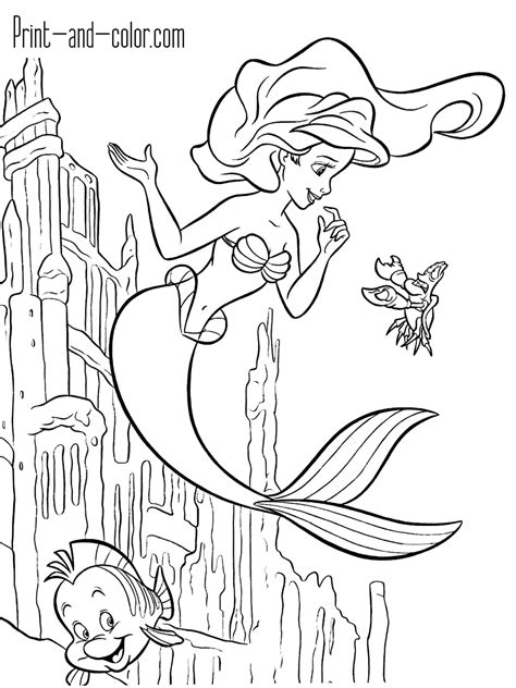 mermaid coloring pages print  colorcom