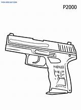 Mp7 Pistola sketch template