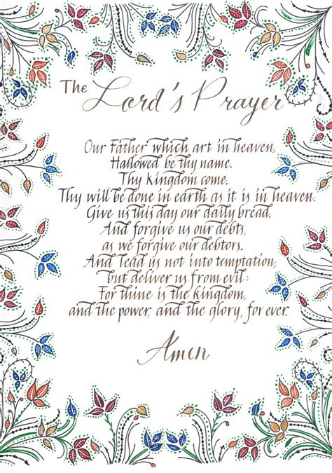 astounding  printable lords prayer tristan website