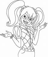 Harley Quinn Coloring Pages Printable Cute sketch template