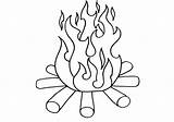 Fire Coloring Pages Line Flame Flames Outline Drawing Printable Logs Log Color Template Extinguisher Getdrawings Print Yule sketch template