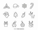 Outline Christmas Icon Vexels Vector Set Ai sketch template