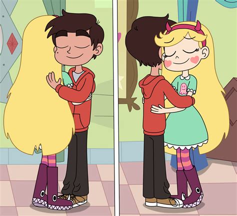 Star Butterfly And Marco Diaz Hugging Together By Deaf Machbot On