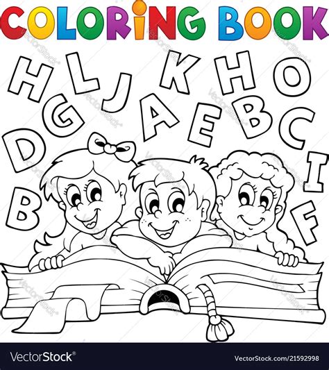 coloring book kids theme  royalty  vector image