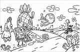 Pemandangan Mewarnai Spongebob Hitam Laut Bawah Squarepants Koki Sketsa Kartun Alam Ditiru Indah Lukisan Besar Pensil Krab sketch template