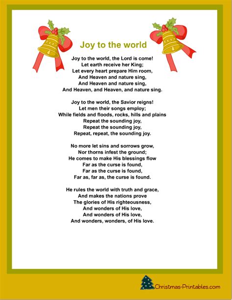 christmas songs printable lyrics