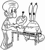 Coloring Squidward Spongebob Mr Krabs Esponja Sponge Netart Squarepants Dabbing Indiaparenting Crab Chicos Pintando Puedan Hermosas Divertir sketch template
