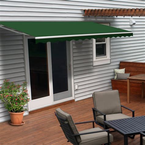 aleko  retractable motorized patio awning green color walmartcom walmartcom