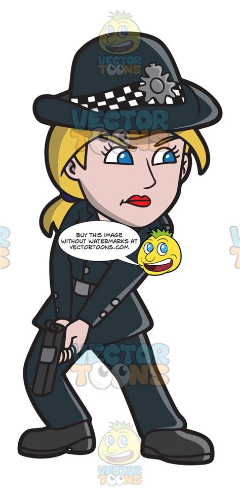 a british female police officer in action clipart