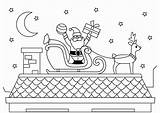 Toit Coloriage Roof Santa Sur Coloring Kleurplaat Dak Kerstman Le Claus Noel Para Colorear Dach Op Weihnachtsmann Tejado Dibujo El sketch template
