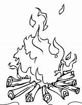 Fire Pages Colouring Coloring Clipart Firewood sketch template