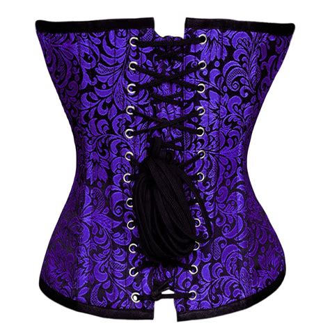 purple brocade corset in 2020 overbust corset corset steel boned