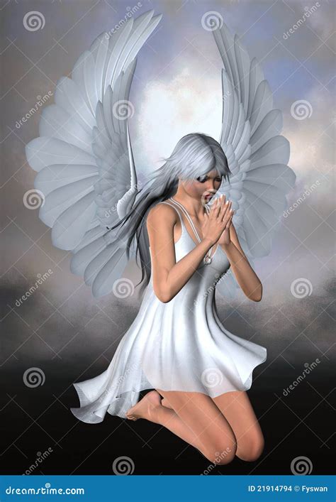 kneeling angel stock illustration illustration  flying