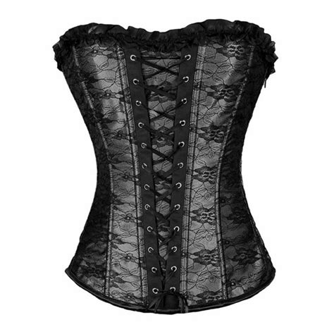 nefutry sexy overbust corset lace up women lace corset burlesque