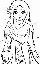 Coloring Muslim Pages Islamic Cartoon Hijab Islam Girl Ana Gambar Drawing Girls Printable Color Kids Kartun Princess Sheets Template Getcolorings sketch template