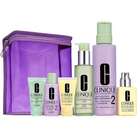 clinique great skin home    step set  drier skin gift sets beauty health shop