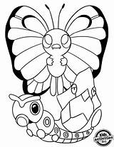 Coloring Butterfree Caterpie Archeops Coloringhome sketch template