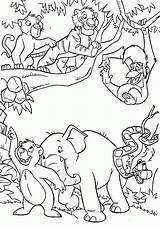 Jungle Coloring Book Pages Printable Disney Drawing Ausmalbilder Kids Characters Dschungelbuch Residents Sheets Animal Dschungel Colouring Happy Color Easy Baby sketch template