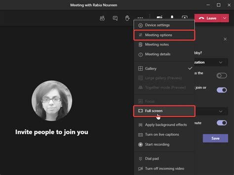 microsoft teams  meetings experience adds full screen support  meeting options onmsftcom