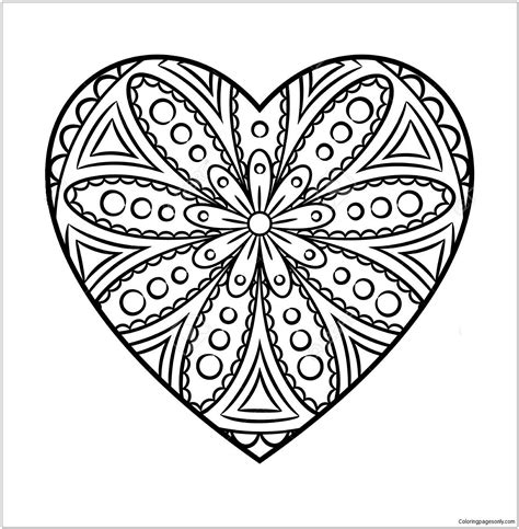 heart mandala  coloring page  printable coloring pages