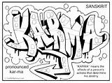 Graffiti Coloring Pages Letters Printable Name Adult Karma Word Drawing Kids Inspirational Cool Words Alphabet Swear Sheets Adults Bubble Letter sketch template