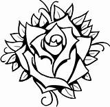 Rose Drawing Line Cliparts Roses Easy Cool Designs Pages Draw Tattoo Flower sketch template