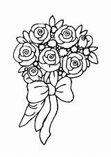 Blumenstrauss Rosen Ausmalbild Blumenstrauß sketch template