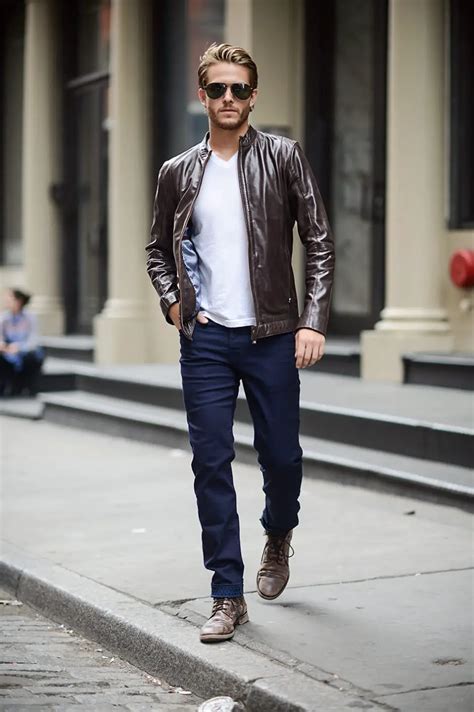 leather jackets  men style guide outfits inspiration styles  man
