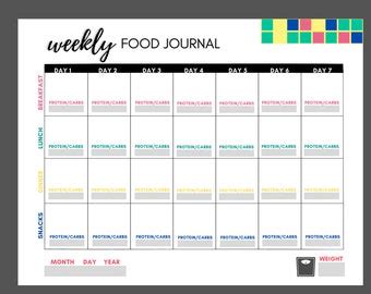 bariatric food journal etsy