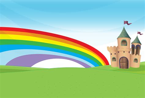 castle   rainbow  vector art  vecteezy