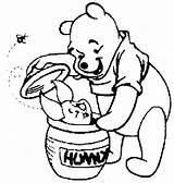 Honey Pooh Pot Coloring Pages Template Winnie Piglet sketch template