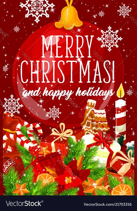 merry christmas gifts greeting card royalty  vector