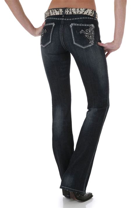 wrangler rock 47 silver swirl embroidered women s jeans