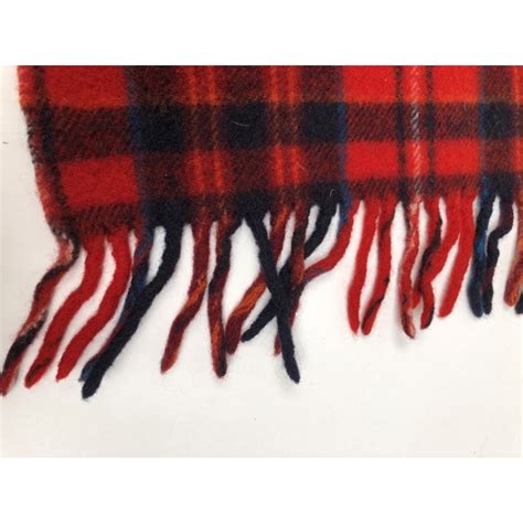 vintage pendleton red and navy blue wool blanket throw