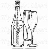 Wine Bottle Coloring Pages Champagne Beer Line Drawing Clipart Glasses Empty Color Flute Getcolorings Getdrawings Two Printable sketch template