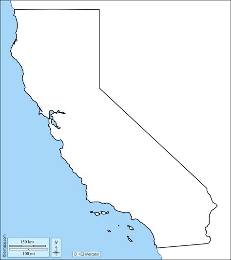 california  map  blank map  outline map  base map